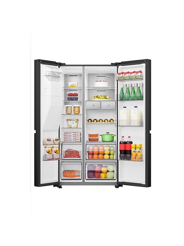 Hisense RS818N4IFE Pureflat Infinite series, 90cm Wide Side by Side, American Fridge Freezer - Black Stainless Steel - Image 2